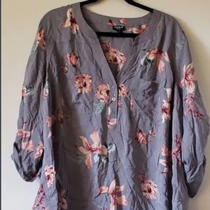 Torrid 3X Half Sleeve Blouse Floral